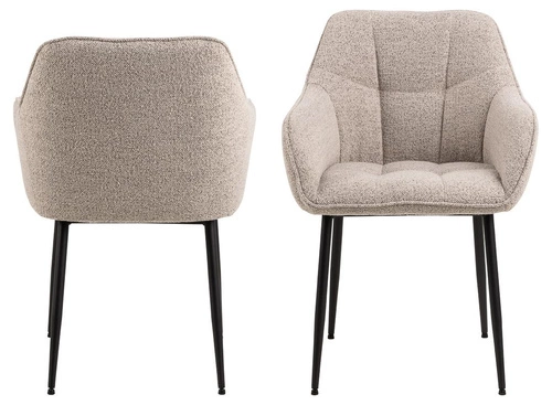 Krzesło tapicerowane Brenda beżowe z podłokietnikami do jadalni nowoczesne Actona