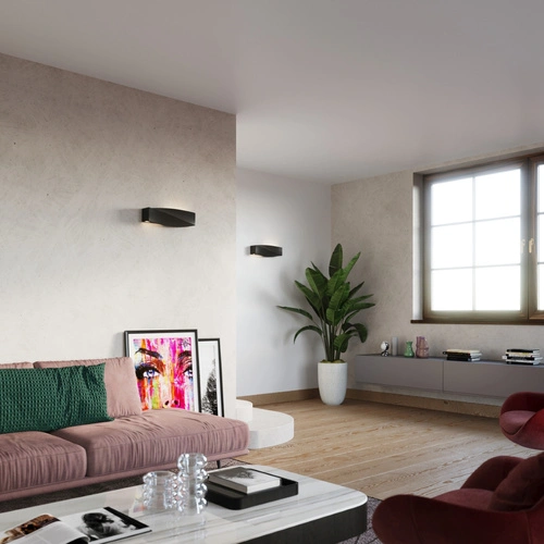 Kinkiet ścienny Sigma Sollux czarny nowoczesny do salonu i sypialni z ceramiki 42 cm