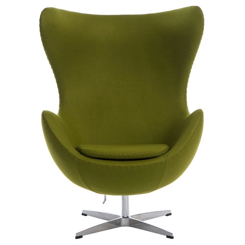 Fotel uszak Jajo Egg D2.DESIGN zielony kaszmir obrotowy bujany nowoczesny do salonu