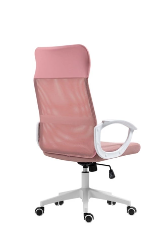 Fotel biurowy ergonomiczny Rosso różowy obrotowy z siatki do biurka nowoczesny Intesi
