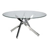 Stolik kawowy Amber 90 cm okrągły szklany chrom nowoczesny glamour do salonu Intesi