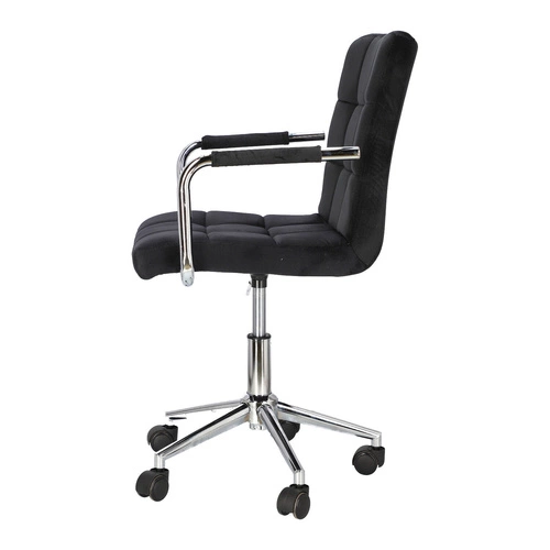 Fotel biurowy ergonomiczny Cosmo Arm czarny velvet nowoczesny z podłokietnikami obrotowy
