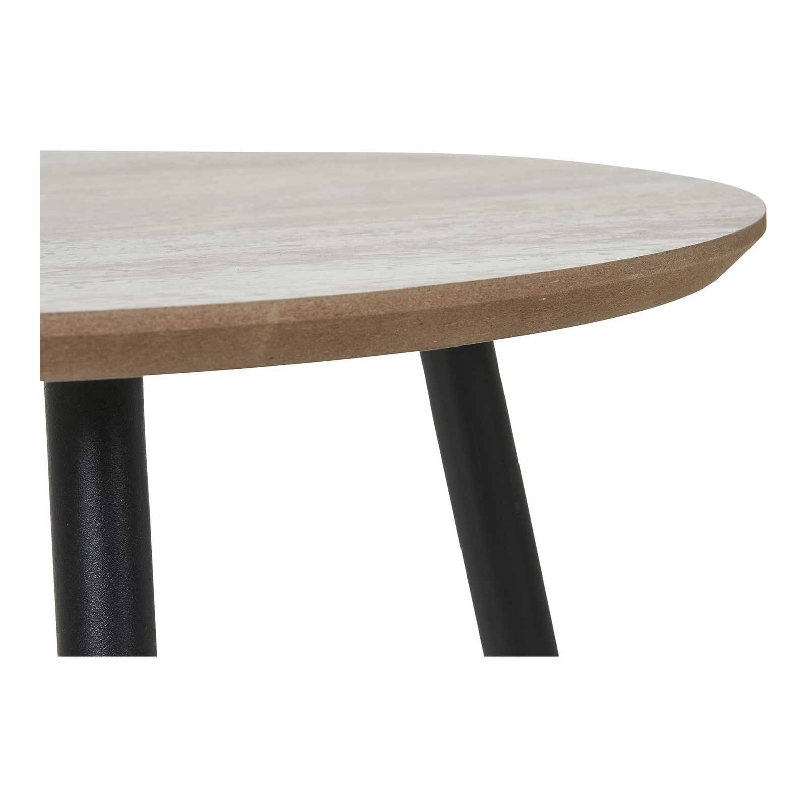 Stolik pomocniczy Aalst 40cm trawertyn/ czarny