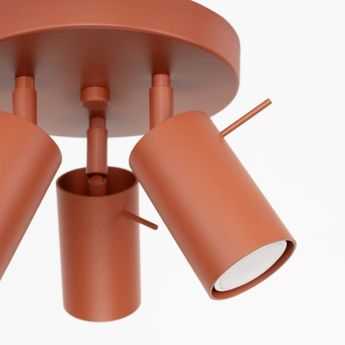 Plafon sufitowy RING 3P nowoczesny czerwony z ruchomym kloszem do salonu i sypialni