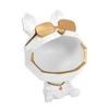 Organizer figurka pies biały glamour Intesi ceramiczny do salonu na biżuterię 23,5 cm