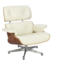 Fotel Vip Lounge Chair obrotowy skórzany biały nowoczesny do salonu D2.DESIGN