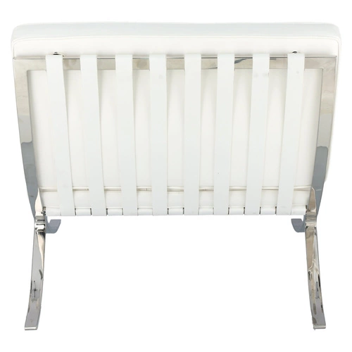 Fotel wypoczynkowy BA1 inspirowany Barcelona do salonu biały ekoskóra nowoczesny glamour