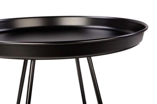 Stolik kawowy ROD M okrągły czarny metalowy nowoczesny do salonu NORDIFRA 43 cm