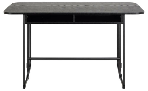 Stół rozkładany Darlington czarny industrialny do jadalni i salonu z półkami Actona 140 cm