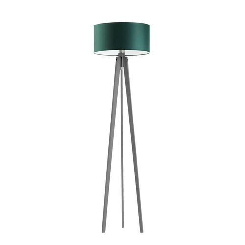 Lampa podłogowa MIAMI abażur zieleń butelkowy stelaż popielaty