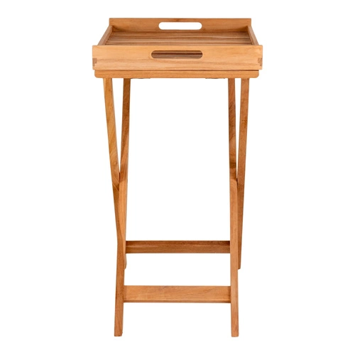 Stolik kawowy ogrodowy Ronda drewniany tekowy składany prostokątny 60x40cm do ogrodu Intesi