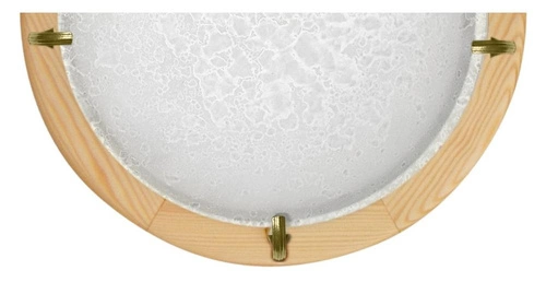 Plafon sufitowy klasyczny biały szkło drewno sosna Ditrevi 30 cm do salonu i kuchni