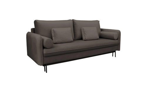 Sofa rozkładana z funkcją spania Diana 3-osobowa skandynawska brązowa do salonu z pojemnikiem