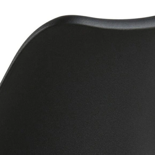 Hoker z oparciem Dima Actona czarny skórzany nowoczesny do kuchni i wyspy drewniane nogi 75 cm