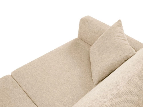 Narożnik z funkcją spania Gabriel Beige Structured Fabric prawostronny