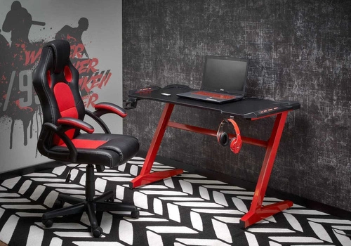 Biurko Gamer czarne/czerwone