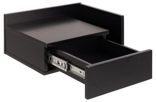 Szafka nocna czarna wisząca 40 cm z szufladą nowoczesna Actona Ashlan II do sypialni