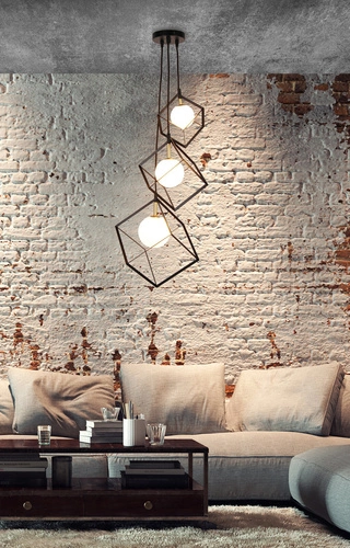 Lampa wisząca Weert potrójna czarna złota nowoczesna do jadalni i salonu Ledea