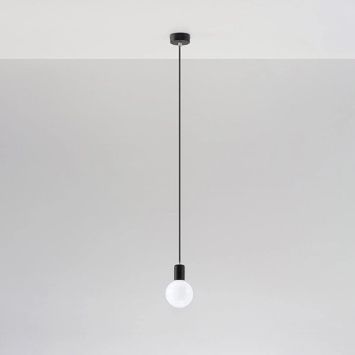 Lampa wisząca EDISON czarna nowoczesna pojedyncza do salonu i nad wyspę 106 cm