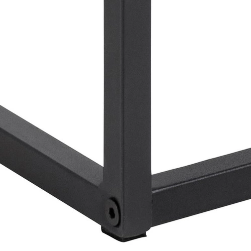 Szafka nocna Actona Randolf czarna z push-to-open, 40 cm, industrialny styl, elegancki blat szklany