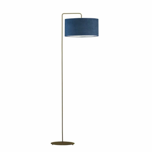 Lampa stojąca do salonu BOLIVIA nowoczesna glamour morska welurowy abażur złota Lysne 156 cm