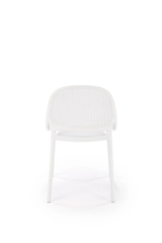 Krzesło Lynette białe do jadalni i ogrodu z tworzywa sztucznego, nowoczesne, sztaplowane, Intesi