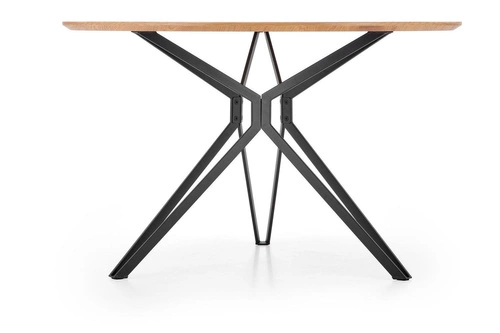 Stół okrągły do jadalni 120 cm Class dąb złoty czarny nowoczesny loftowy Intesi