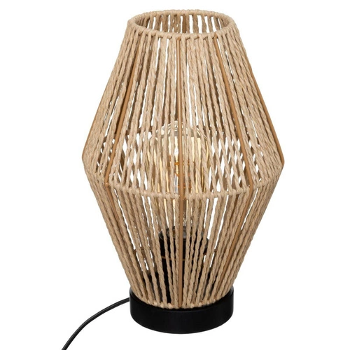 Lampka nocna do sypialni Aissa boho z plecionym kloszem naturalna Atmosphera 32 cm