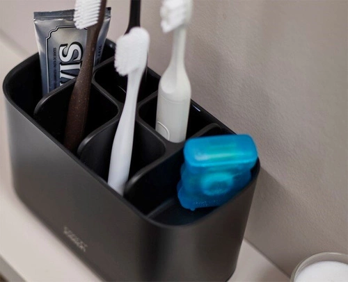 Joseph Joseph EasyStore czarny organizer na szczoteczki do zębów do łazienki, duży, nowoczesny