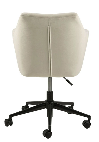 Fotel biurowy ergonomiczny obrotowy Nora beżowy welwetowy z podłokietnikami do biurka