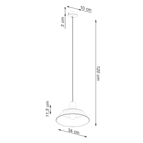 Lampa wisząca FANO czarna nowoczesna do salonu i jadalni skandynawska stalowa 34 cm