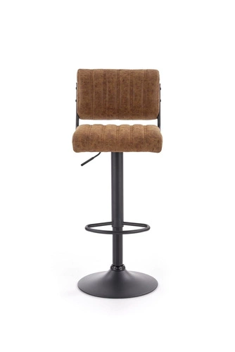 Hoker Victis slim brązowy z oparciem regulowany ekoskóra nowoczesny do kuchni Intesi