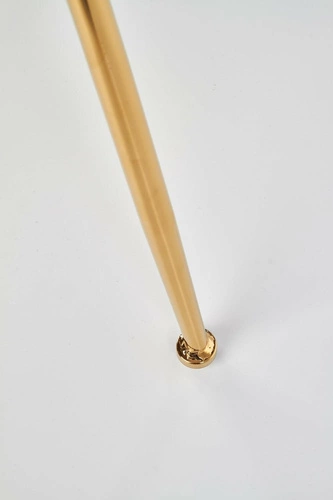 Krzesło tapicerowane welurowe Brema różowe ze złotymi nogami glamour do salonu i jadalni