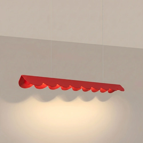 Lampa wisząca BISCUIT LED czerwona regulowana nad wyspę 98,5 cm