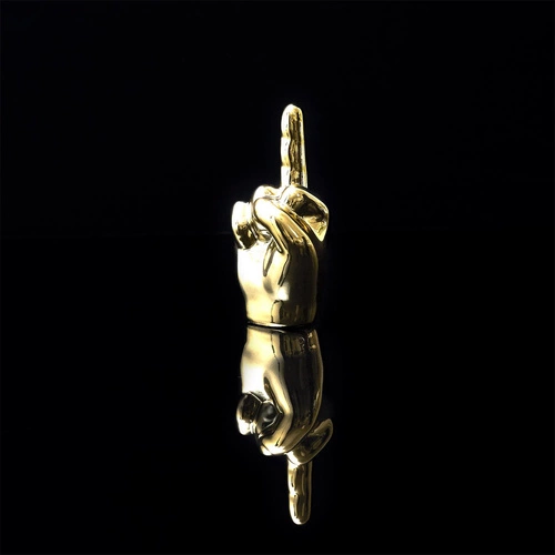 Figurka dekoracyjna Dłoń złota ceramiczna Intesi 10,5 cm nowoczesna do salonu lub biura