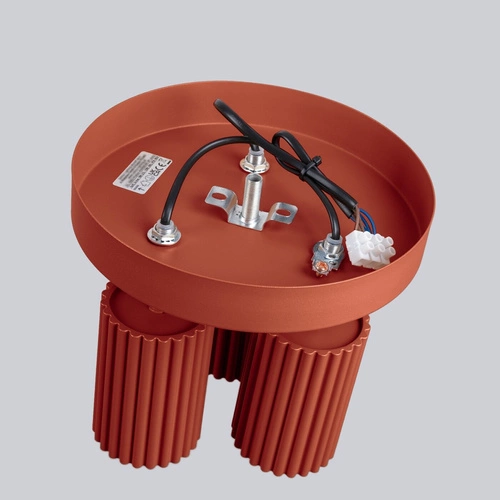 Plafon sufitowy KARBON 3P czerwony minimalistyczny do salonu i sypialni ruchomy klosz