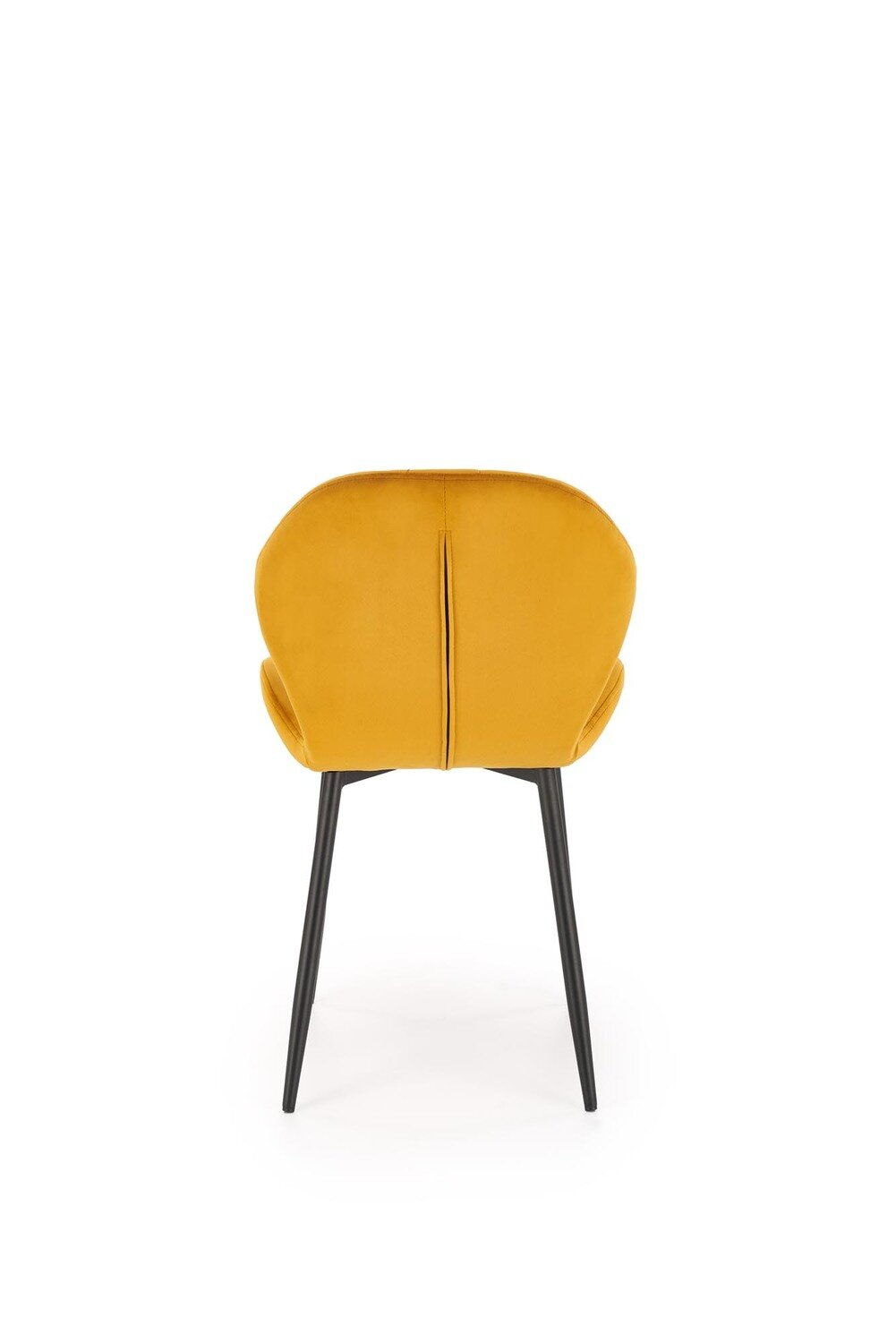 Krzesło tapicerowane welur Griviza Intesi musztardowe nowoczesne do jadalni i salonu