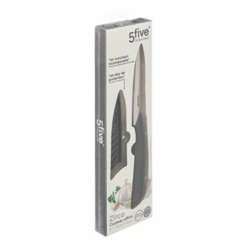 Nóż ceramiczny Zirco 10 cm do warzyw i owoców z etui biało-czarny 5five