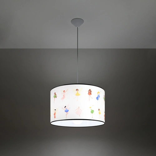 Nowoczesna lampa wisząca FAIRY 40 z PVC do pokoju dziecięcego bajkowa kolorowa