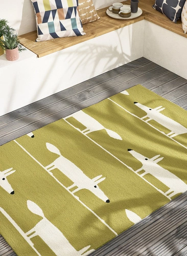 Dywan zewnętrzny Mr Fox Chai 120x180 żółty nowoczesny na taras balkon ogród łatwoczyszczący