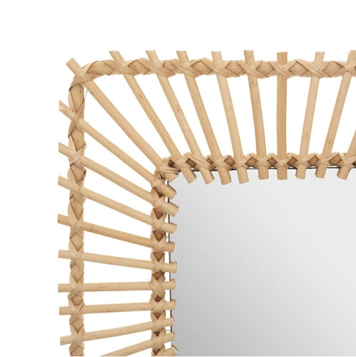 Lustro kwadratowe wiszące Leoini 40x40 cm rattan do przedpokoju boho Atmosphera