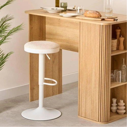 Hoker Ilsa biały do kuchni regulowany obrotowy bez oparcia