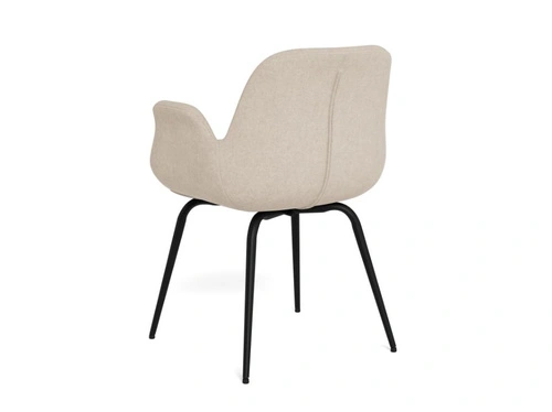 Krzesło Beth beżowe tapicerowane z podłokietnikami do jadalni salonu