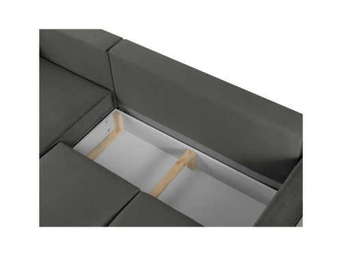 Narożnik z funkcją spania Leona Dark Grey Velvet Lewostronna kolor nóg złoty