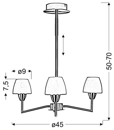 Lampa wisząca Togo 3-punktowa szklana nowoczesna do salonu i jadalni CANDELLUX