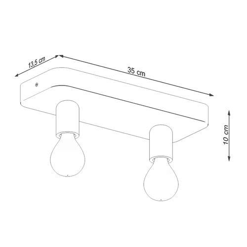 Plafon sufitowy TAVO 2 szary betonowy industrialny do salonu i kuchni Sollux Lighting