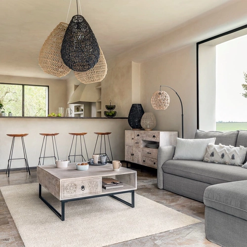 Lampa wisząca Etel papierowa boho do salonu i jadalni naturalna Atmosphera 55 cm