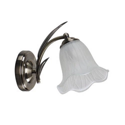Kinkiet Antiqa lampa patynowy 1x40 E27  klosz biały