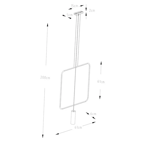 Lampa wisząca RANA 1 czarna nowoczesna do salonu i jadalni nad stół metalowa 175 cm