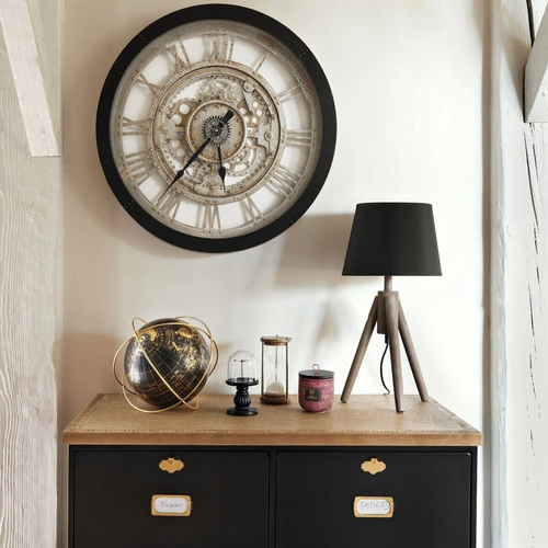 Globus dekoracyjny Atmosphera duży czarno-złoty nowoczesny vintage 25 cm do salonu